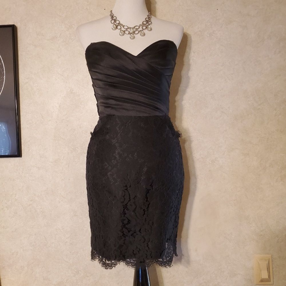 Lazaro black lace party dress - 6